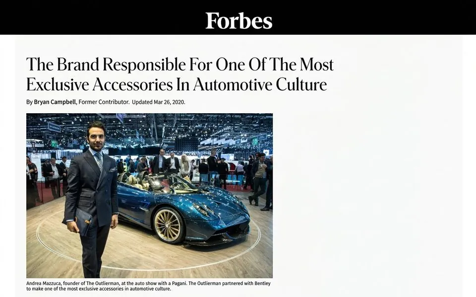 Forbes article on Andrea Mazzuca and Outlierman
